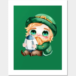 Lucky Rugby Irish Leprechaun Posters and Art